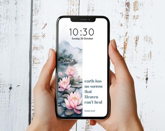 Bible Verse Phone Wallpaper - Earth Has No Sorrow That Heaven Can't Heal - Isaiah 35:10 - High Resolution - Christian Wallpaper - PNG