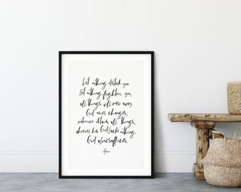 Let Nothing Disturb You Minimalist Print - St Teresa of Avila Quote - Catholic Prayer Art Print - Eco Friendly Art Print