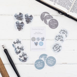 Bible Prayer Journaling &#39;Joyful&#39; Sticker Set, Scripture Journaling Set, Envelope Seals, Christian Gift