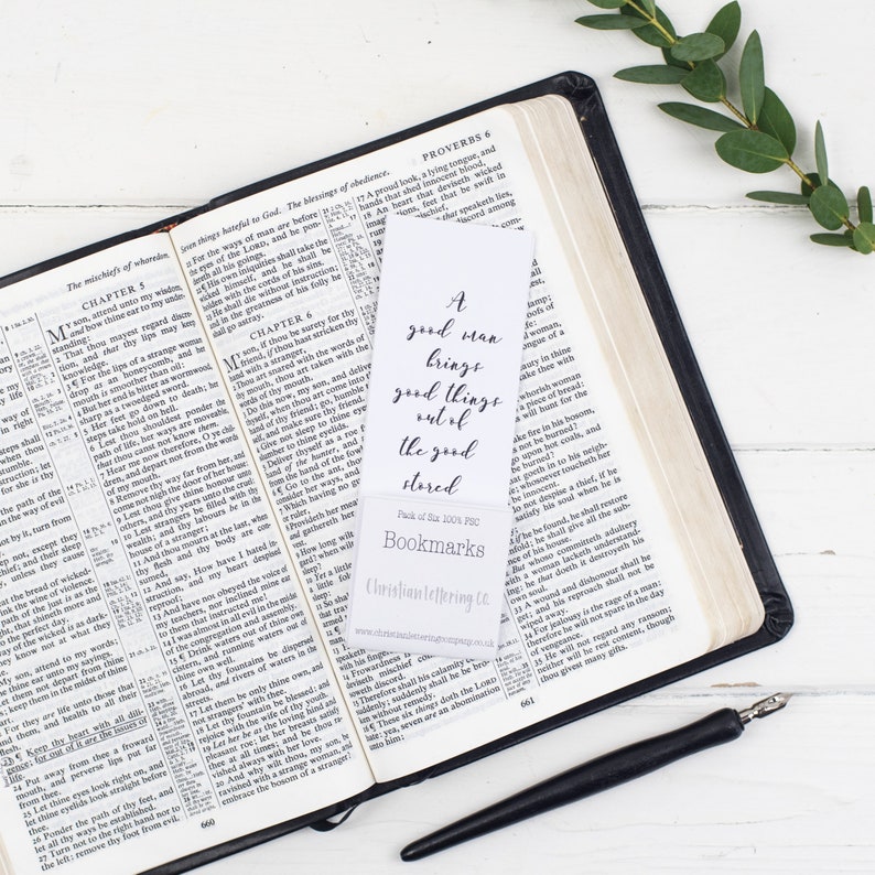 Christian Bookmarks For Him, Christian Gifts, Father's Day Gift, Scripture Bookmarks, Gifts for Him, Eco Friendly image 2