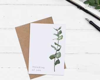 Christian Thinking Of You Botanical Card, Occasional Card, Sympathy Card, Blank Card, Numbers 6:24-26, Eco Friendly
