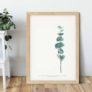Christian Faith Bible Verse Print - He Has Made Everything Beautiful In Its Time Christian Wall Art Print - Ecclesiastes 3:11 - Hand Painted