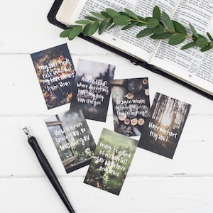 Hope mini-tekstkaarten (pak van zes) - christelijke cadeaus - memorisatiekaarten - bloemistkaarten - christelijke kaarten met bijbelteksten - milieuvriendelijk