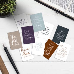 Christliche zeitgenössische Mini-Schriftkarten, christliche Geschenke, Glaubensgeschenk, Bibel-Journaling, Memorisierungskarten, umweltfreundlich