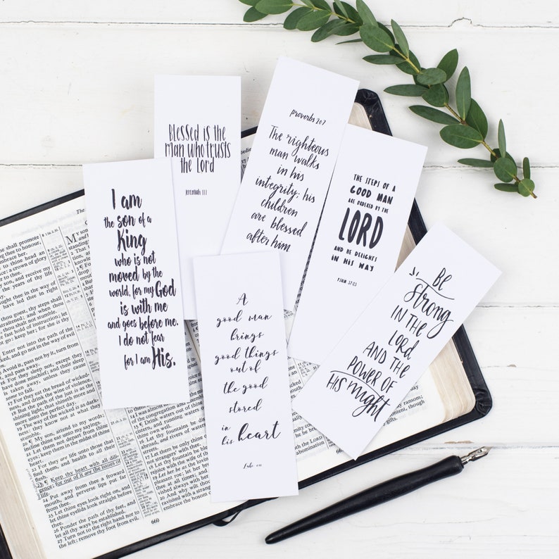 Christian Bookmarks For Him, Christian Gifts, Father's Day Gift, Scripture Bookmarks, Gifts for Him, Eco Friendly image 1