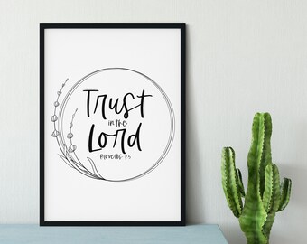 Christian Wall Art Trust in the Lord Proverbs 3:5-6 - Etsy