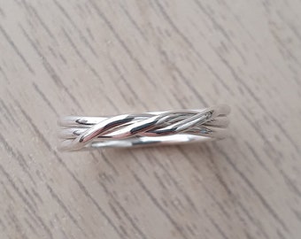 Three Band Puzzle Ring | 3 Band | Silver | Twisted Ring| Interlocking Ring | Stacking Ring *MADE TO ORDER*