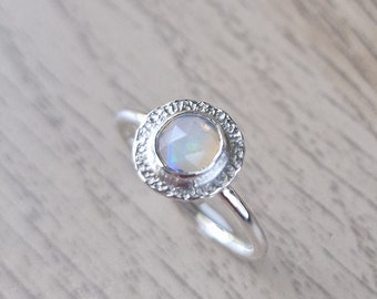 Welo Opal Ring | Sterling Silver | Rose Cut | UK Size O|