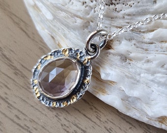 Ametrine with 23.5ct Gold Keumboo Fine Silver Necklace | Sterling Silver | Necklace | Rose Cut