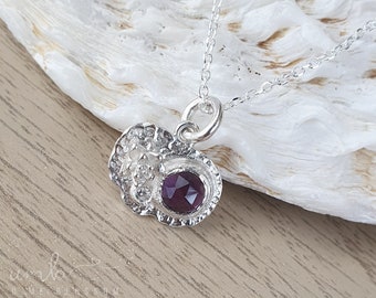 Amethyst Succulent Necklace | Sterling Silver | Necklace | Rose Cut