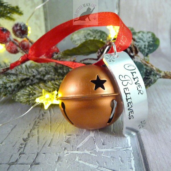 Christmas Believe Bell, Santa Bell, Christmas Bell Decoration, We Believe, Xmas Bell, Sleigh Bell, Kids Xmas Dec, Copper Bell, Personalised