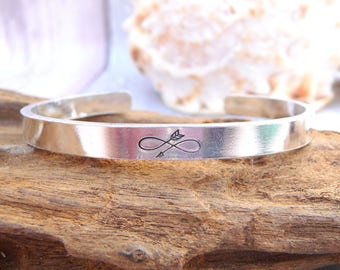 Infinity Symbol Bangle, Ladies Bangle, Cuff Bracelet, Silver Bangle, Silver Cuff, Hand Stamped Cuff, Infinity Design, Infinity Jewellery, UK