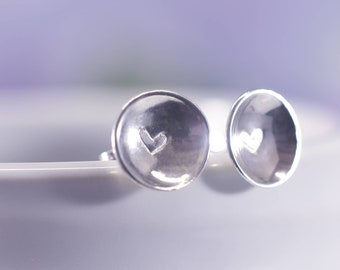 Sterling Silver Heart Studs, Silver Heart Earrings, Dainty Earrings, Gift For Her, Unique Heart Earrings, Ladies Earrings, Dainty Jewellery