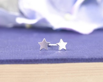 Sterling Silver Tiny Star Stud Earrings, Silver Star Earrings, Celestial Stud Earrings, Star Stud Earrings,  Dainty Silver Star Earrings