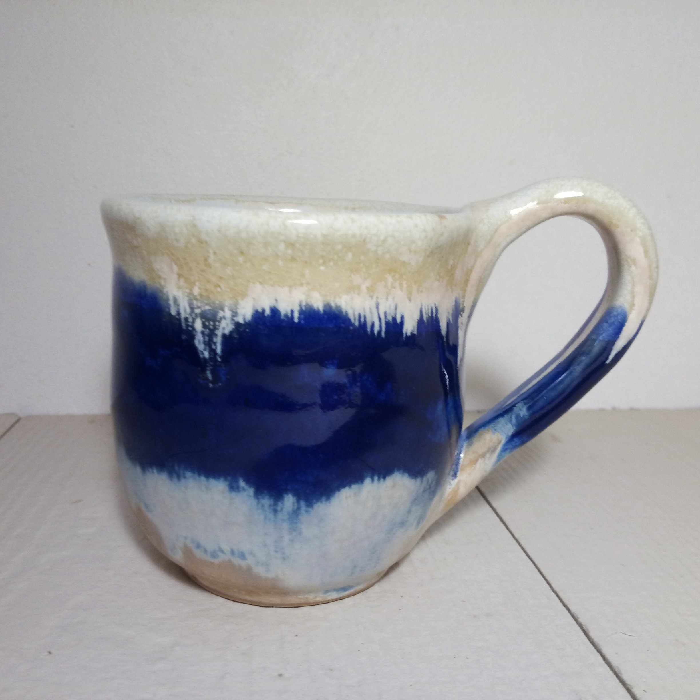 Grande Tasse en Grès Bleu - Mug Fait Main