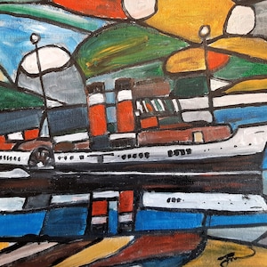 Statek parowy Waverley Glasgow wydruk giclee
