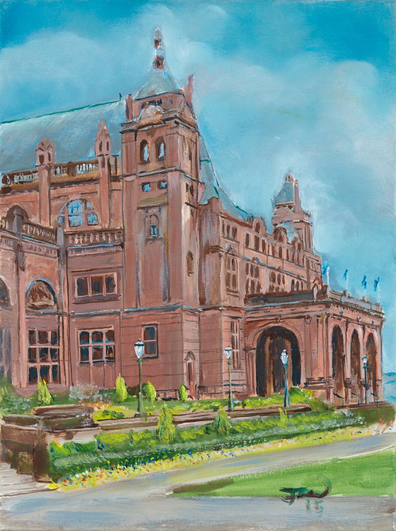 Glasgow City Scape Kelvingrove Art Gallery Giclee Print Etsy