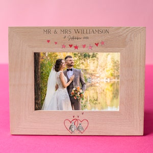 Love Birds Oak Photo Frame