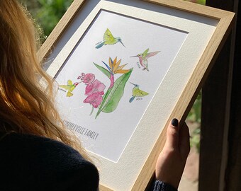 Personalised Hummingbird Family Print