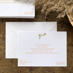 Feier Goldene Hochzeit Jahrestag Einladungen
