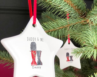 Daddy and Me Welly Boot Christmas Decoration