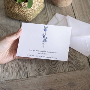 Matrimonio personalizzato fiore di nascita Salva le carte della data