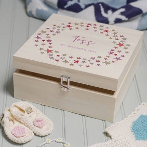 Sternenkranz Memory Box aus Holz