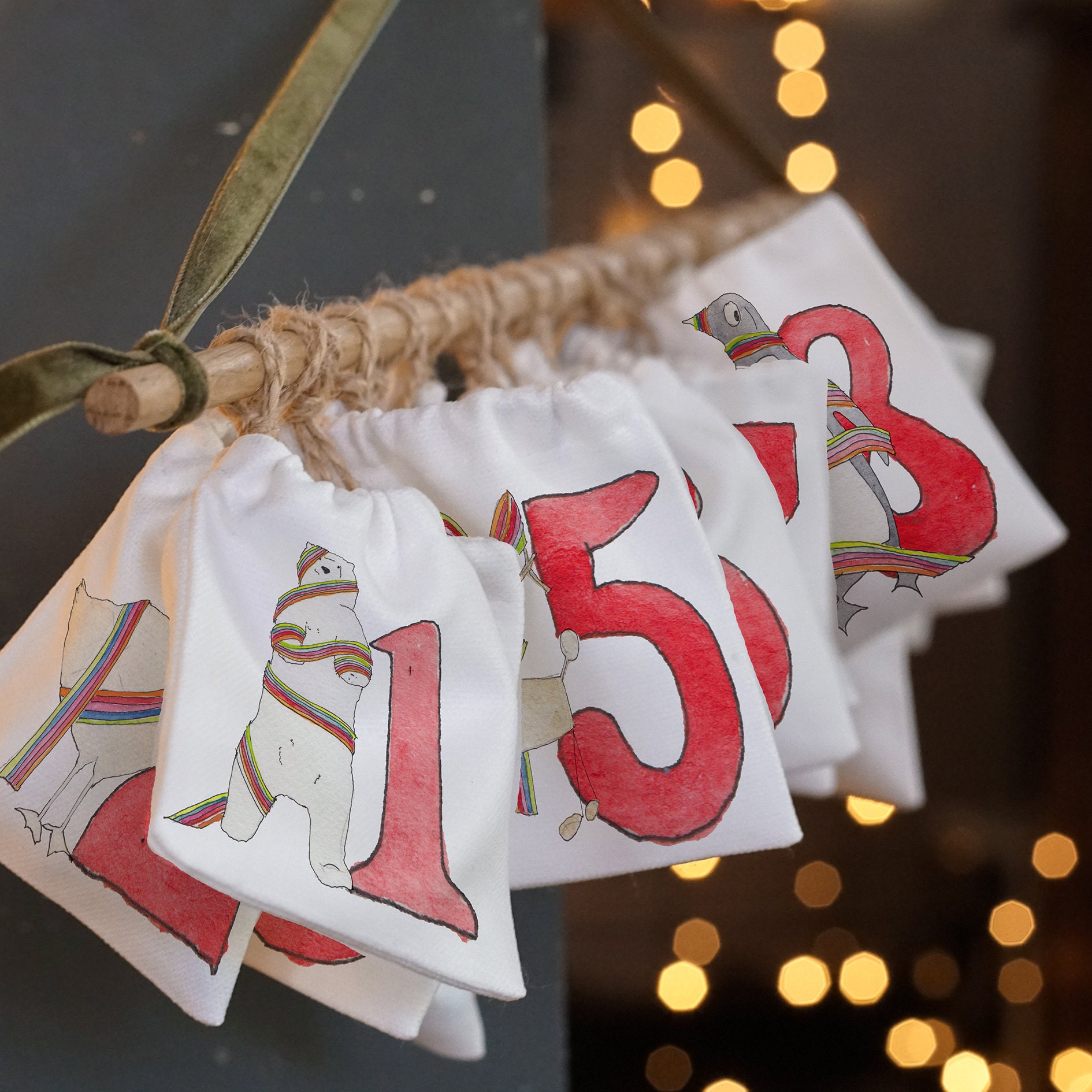 Mur Du Calendrier de L'avent Noël Suspendu