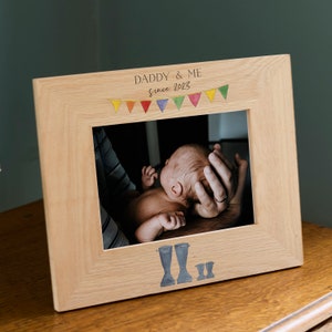 Mini Me Welly Boot Oak Photo Frame