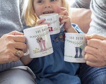 Welly Boot Family Ceramic Mug Set