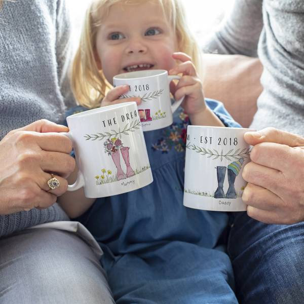 Ensemble de Tasse en Céramique La Famille Welly Boot