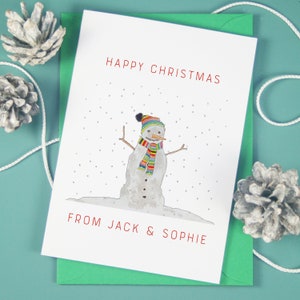 Snowman Tarjetas de Navidad personalizadas
