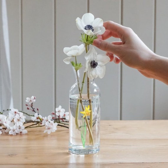 Personalised Birth Flower Stems Glass Vase By This Is Nessie