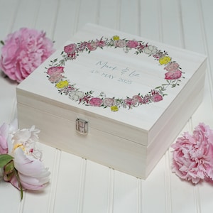 Floral Wreath Wedding Memory Box