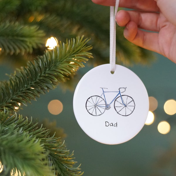 Personalised Bike Ceramic Christmas Tree Decoration