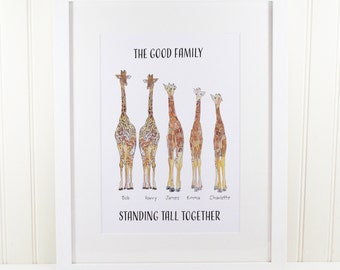 Giraffe Family Print
