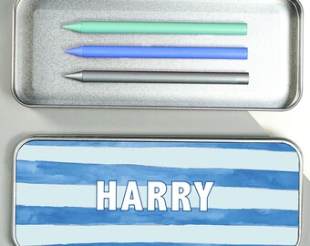 Sailor Children's Pencil Tin - Personalised Pencil Case - Reusable Pencil Tin - Pencil Case with Name On - Back to School Kids Pencil Tin