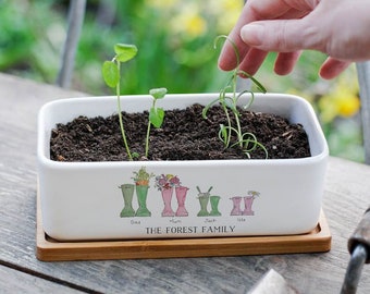 Personalised Family Welly Boot Planter