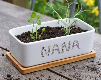 Personalised Floral Lettering Planter