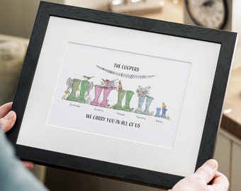 Wellies with Wings Family Print