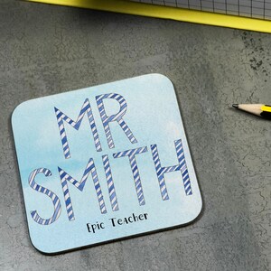 Stripy Letter Teacher Coaster