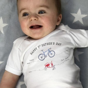 First Father&#39;s Day Cycling Baby Grow
