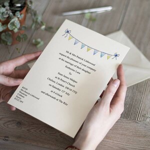 Personalised String of Bunting Wedding Invitations
