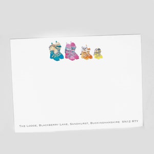 Personalisierte Skischuh Familie Briefkarten