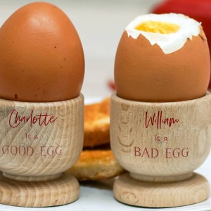 Goed Ei Slecht Ei Houten Eier Cup Set