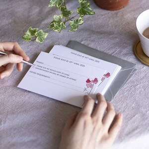 Matrimonio personalizzato con fiori di nascita RSVP