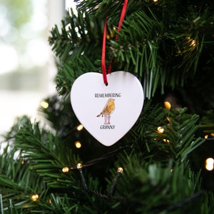 Robin in Wellies Ceramic Christmas Tree Decoration