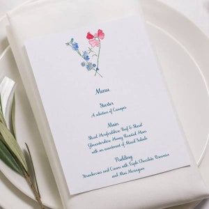 Couple's Birth Flower Wedding Menu's