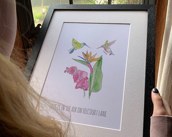 Personalised Hummingbird Couple Print