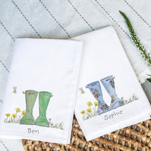 Paar Welly StiefelServietten